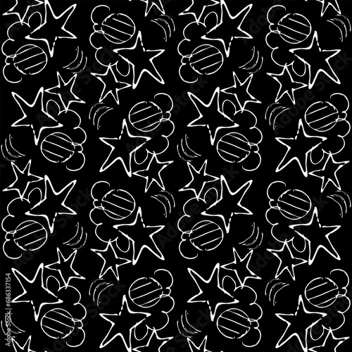 Seamless abstract black and white pattern for printing and design