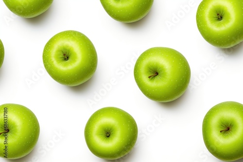 Fototapete Fresh granny smith apples isolated on white background