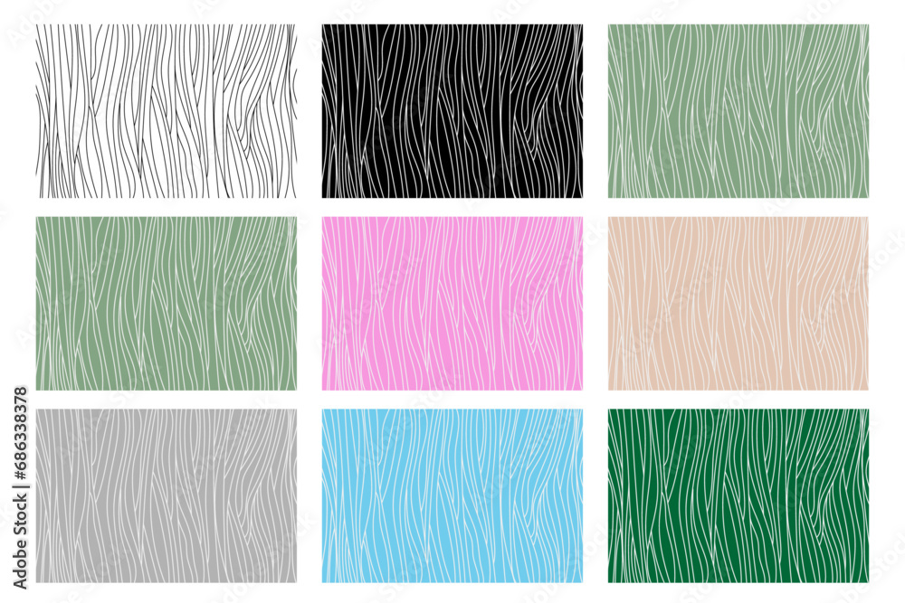 Fototapeta premium Minimalistic Hand drawn pattern set. Freehand line stroke textured. Pencil painted, vector illustration