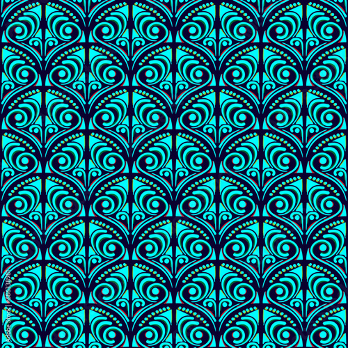Geometric color seamless pattern. Recurring background