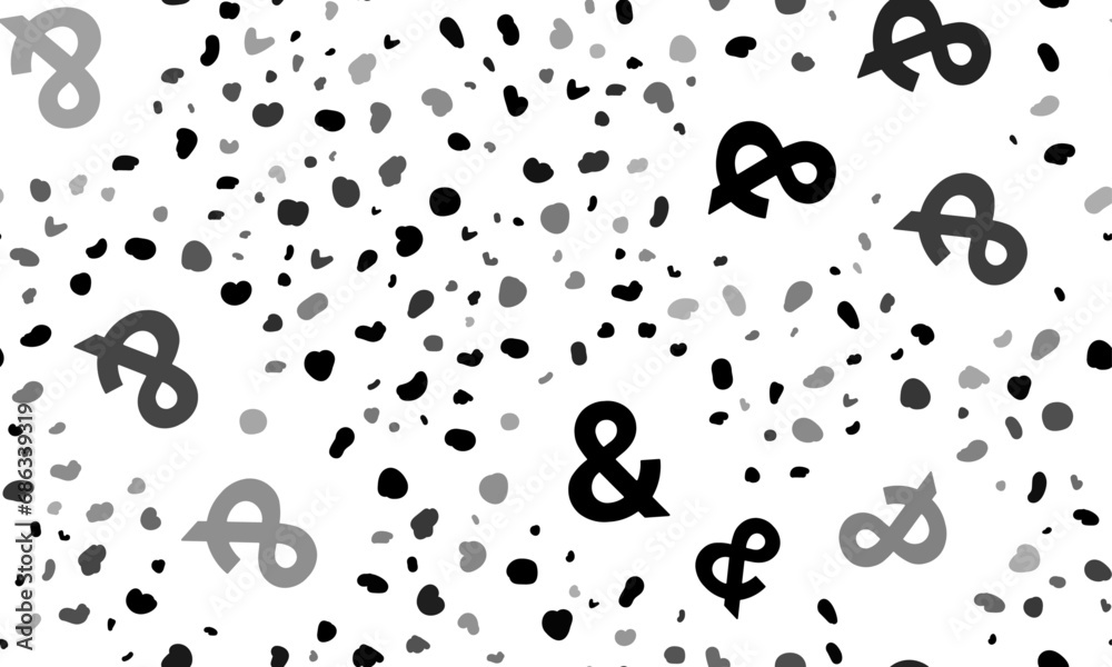 Abstract seamless pattern with ampersand symbols. Creative leopard backdrop. Vector illustration on white background