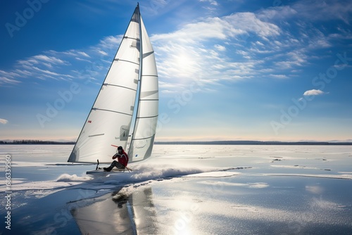 A sailboat on the ice. © Vasili