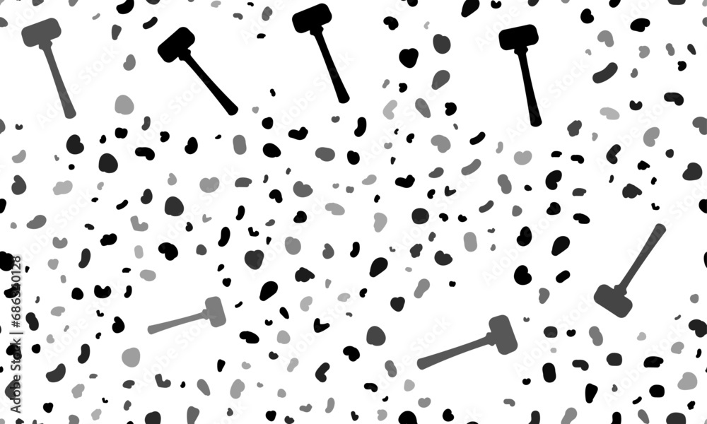 Abstract seamless pattern with mallet symbols. Creative leopard backdrop. Vector illustration on white background Abstract seamless pattern with mallet symbols. Creative leopard backdrop. Vector illustration on white background
