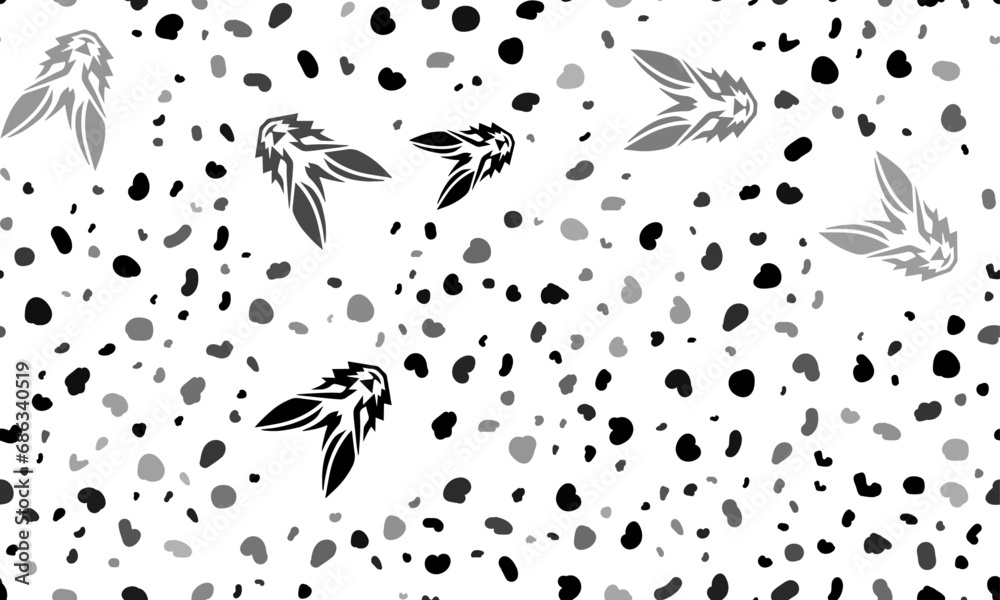 Abstract seamless pattern with hare's head symbols. Creative leopard backdrop. Vector illustration on white background