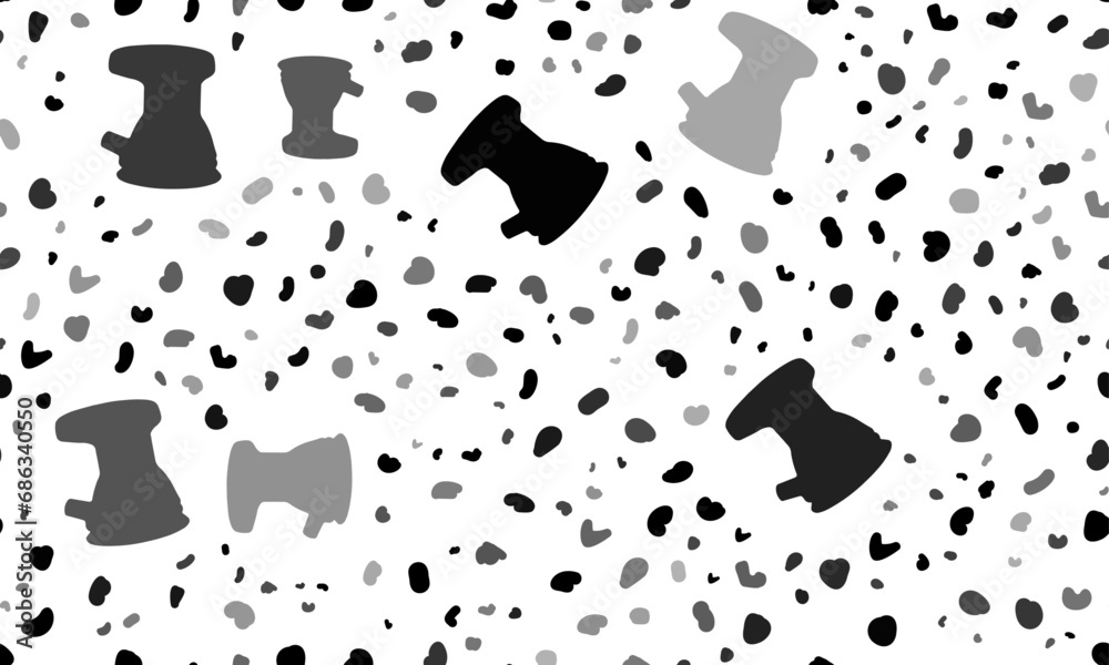 Abstract seamless pattern with sanding machine symbols. Creative leopard backdrop. Vector illustration on white background