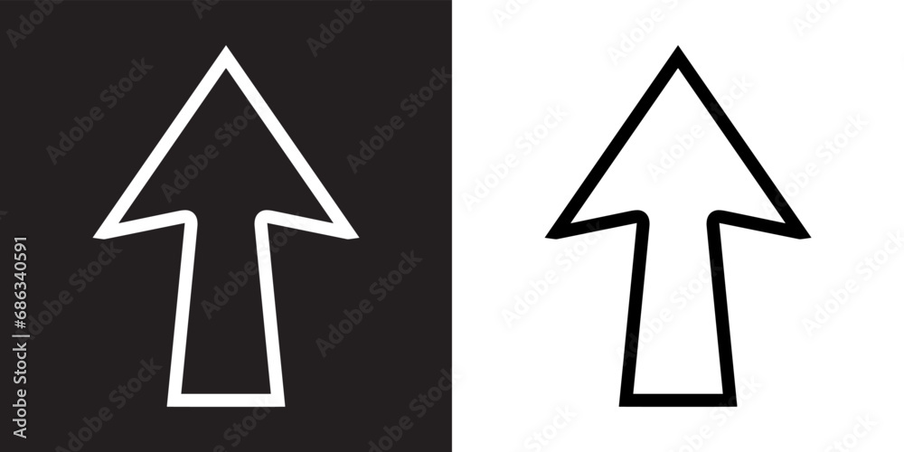Up arrow icon vector. Scroll up icon sign symbol in trendy flat style. Move up vector icon illustration isolated on black and white background Up arrow icon vector. Scroll up icon sign symbol in trendy flat style. Move up vector icon illustration isolated on black and white background