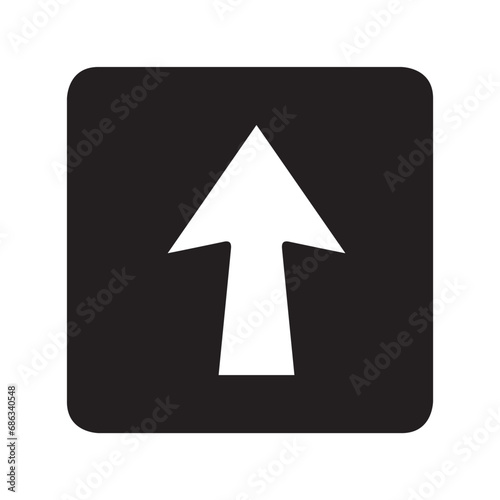 Up arrow icon vector. Scroll up logo design. Move up vector icon illustration in square isolated on white background