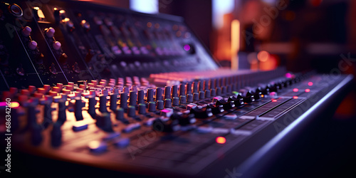 Audio mixing console in a streaming live broadcast