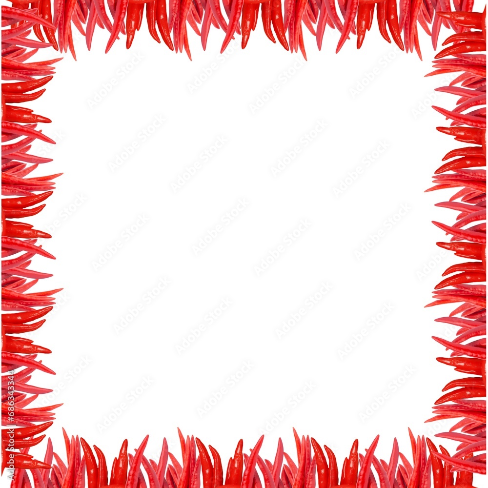 Red Chili Square border with white background, chilies, Capsicum Red Chili Square border with white background, chilies, Capsicum