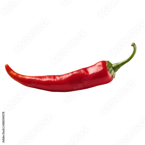 Red chili pepper isolated on transparent background