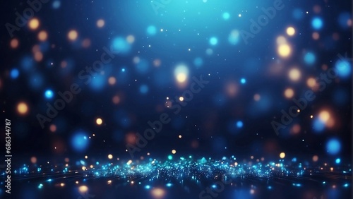 Particle Abstract Blue Glow Bokeh 4K Wallpaper