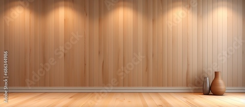 Product displayed on a light brown wooden wall ing