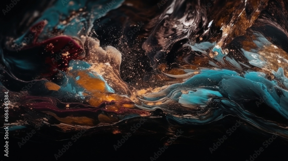 Colorful liquid abstract painting background for design and presentation