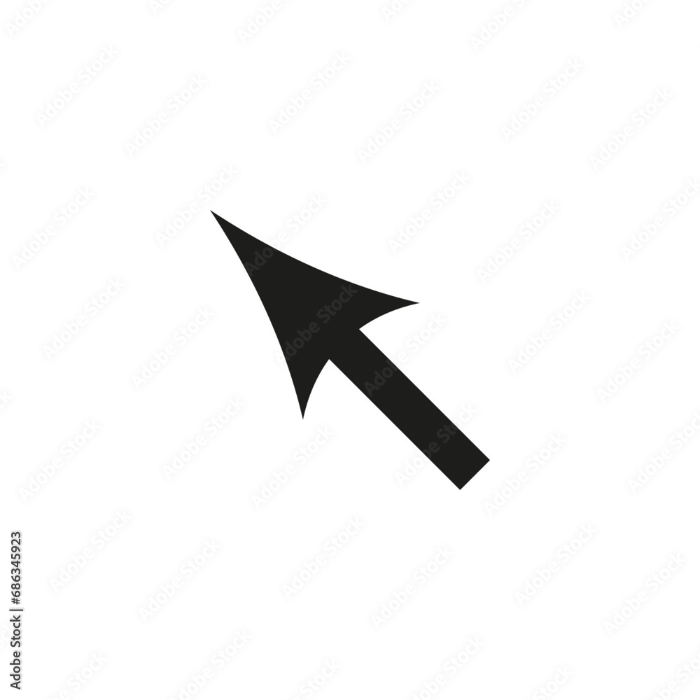 Thin straight diagonal arrow to the left and up. Vector symbol. Thin straight diagonal arrow to the left and up. Vector symbol.