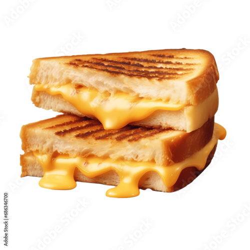 Cheese grilled sandwich isolated on transparent background