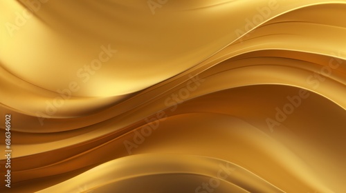 An artistic depiction of a golden wave background, featuring a rich and vibrant gold texture in a 3D render.
