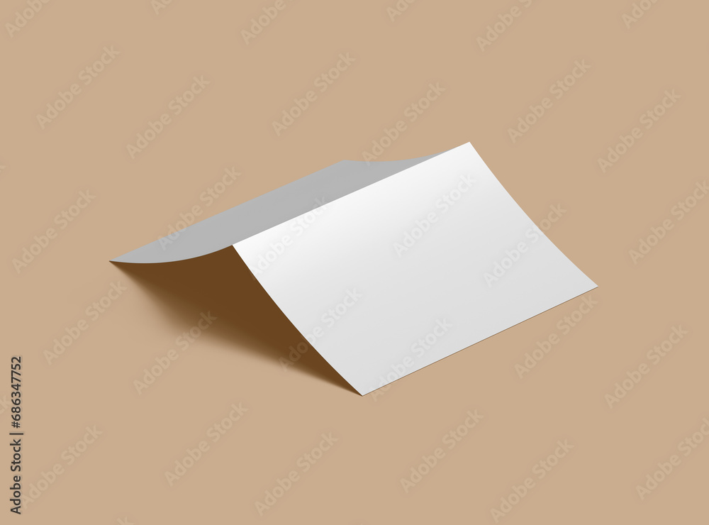Blank Half Fold 8,5x11 letter brochure 3d render to present your design Blank Half Fold 8,5x11 letter brochure 3d render to present your design