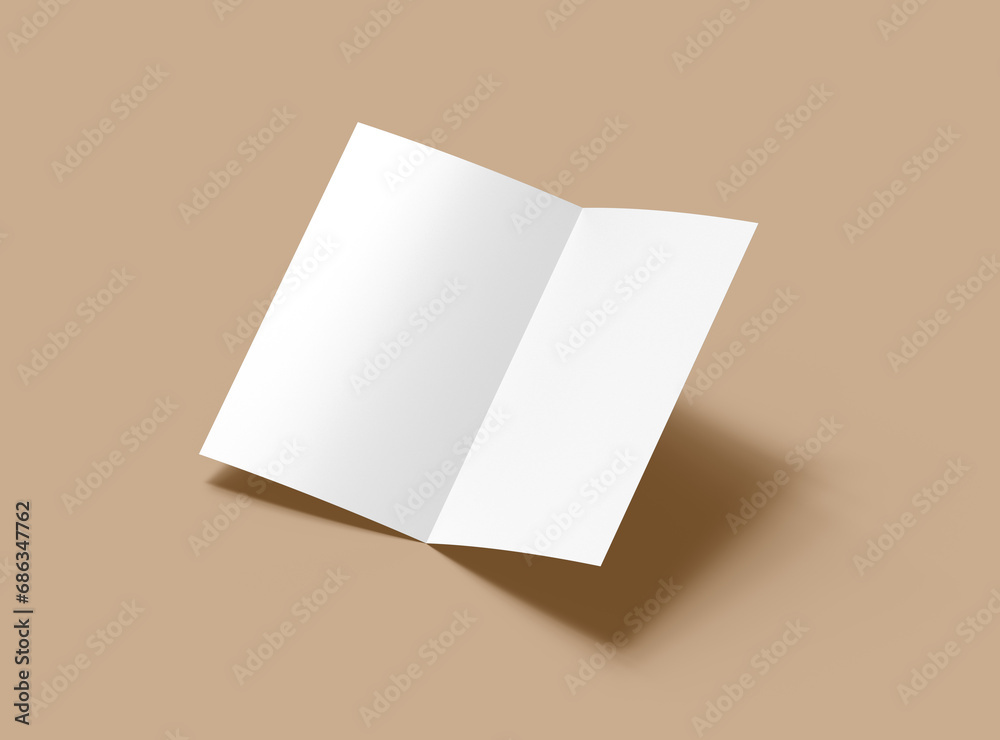 Blank Half Fold 8,5x11 letter brochure 3d render to present your design Blank Half Fold 8,5x11 letter brochure 3d render to present your design