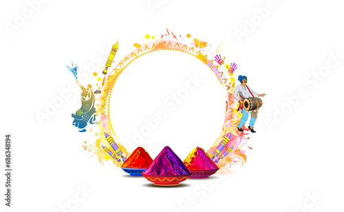 Holi backgound. festival of India. Celebration Poster banner design.