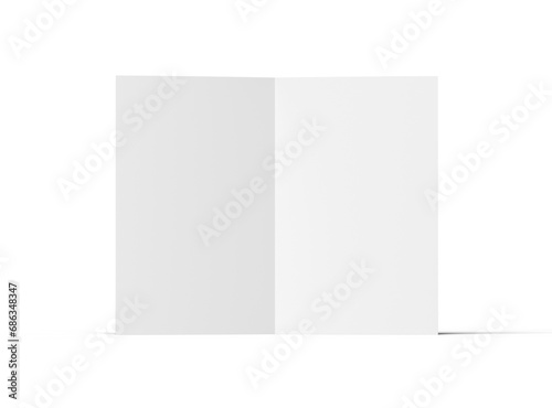 Blank Half Fold 8,5x11 letter brochure 3d render on transparent background  © DAkreev