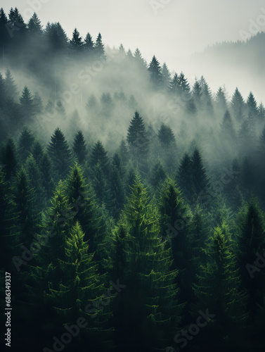 Forest, foggy, natural light © Nate