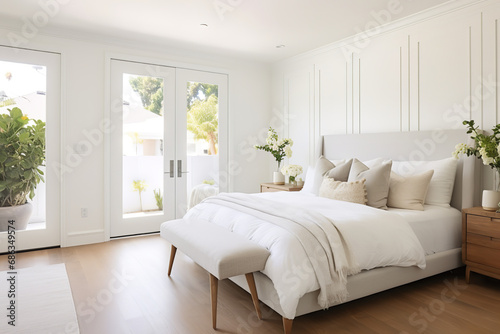One panel shaker door for masterbedroom  contemporary details white color