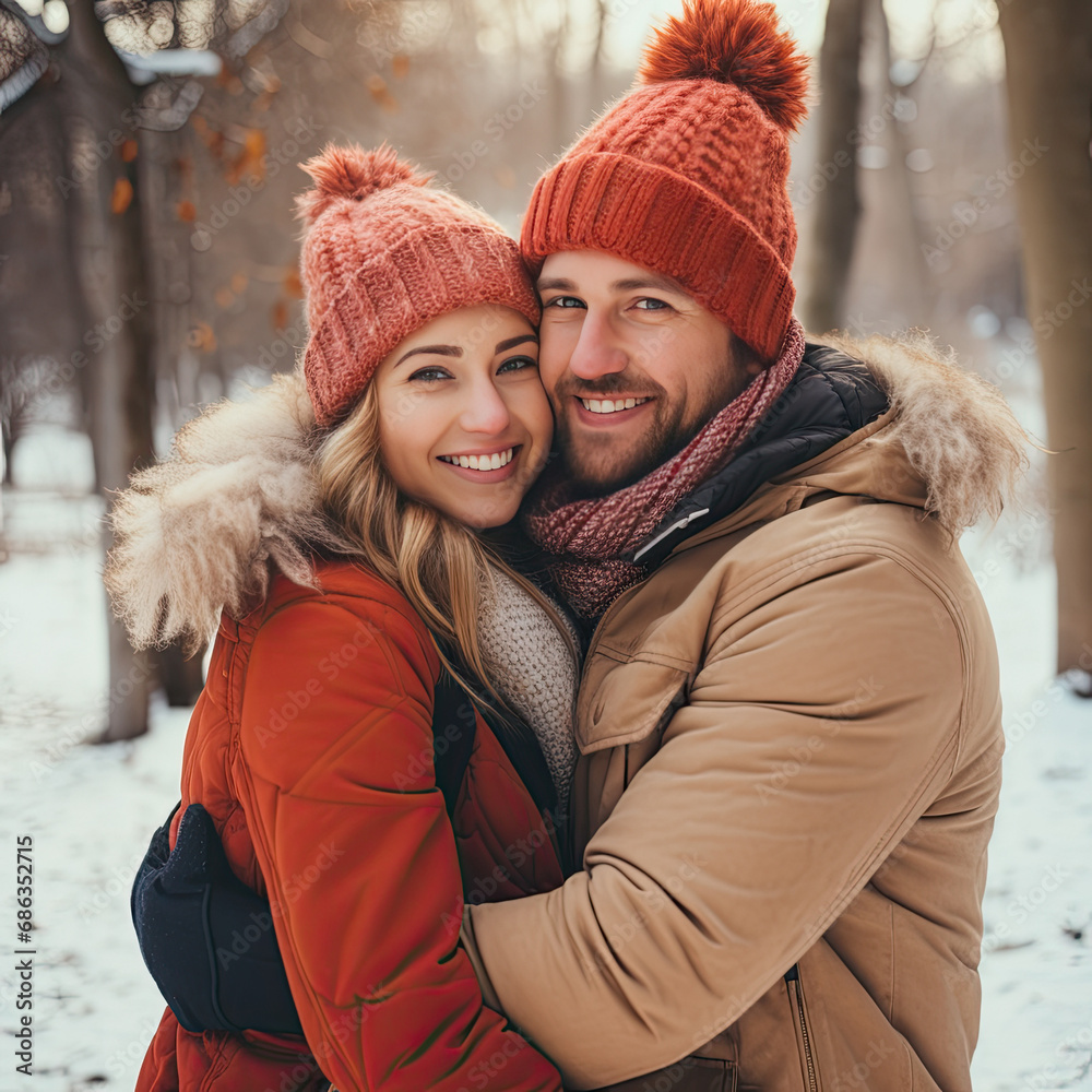 Fototapeta premium couple in winter