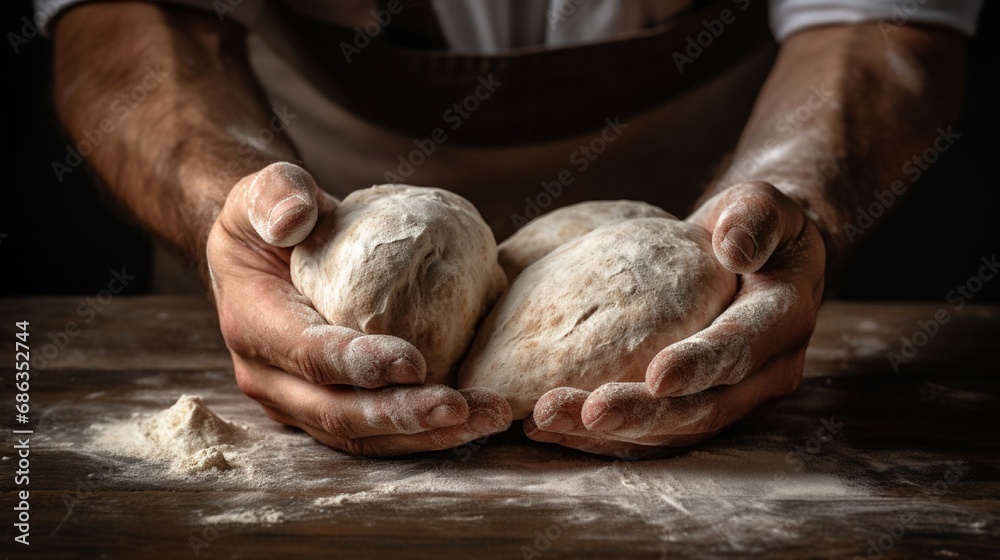 A pair of hands kneading dough on a floured surface, showcasing the artistry and satisfaction of daily baking.