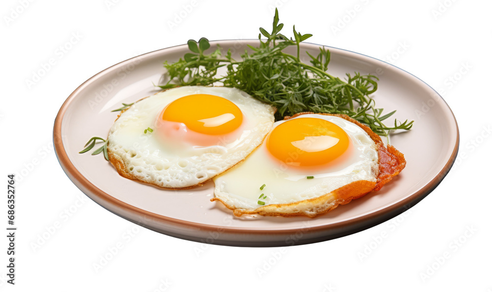 A gourmet serving of fried eggs. Top star restaurant A gourmet serving of fried eggs. Top star restaurant