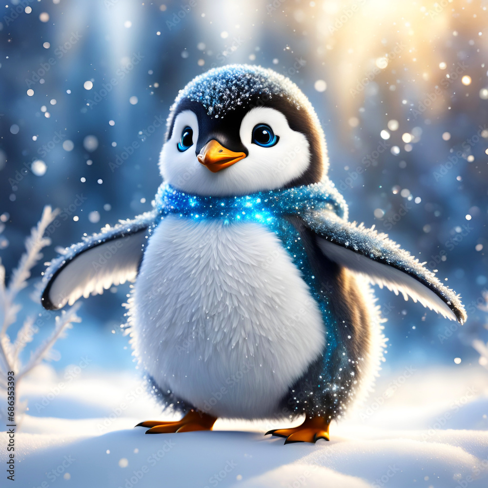 Illustration pingouin pailleté Illustration pingouin pailleté