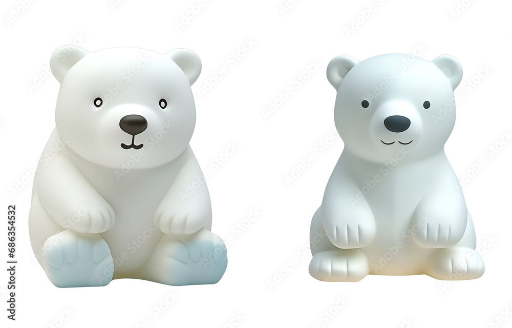 3D Rendering of a Cute Polar Bear Set, Styled as Plastic Bath Toys for Kids, Isolated on Transparent Background, PNG 3D Rendering of a Cute Polar Bear Set, Styled as Plastic Bath Toys for Kids, Isolated on Transparent Background, PNG