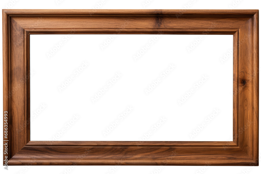 Wooden picture frame isolated on transparent background. Wooden picture frame isolated on transparent background.
