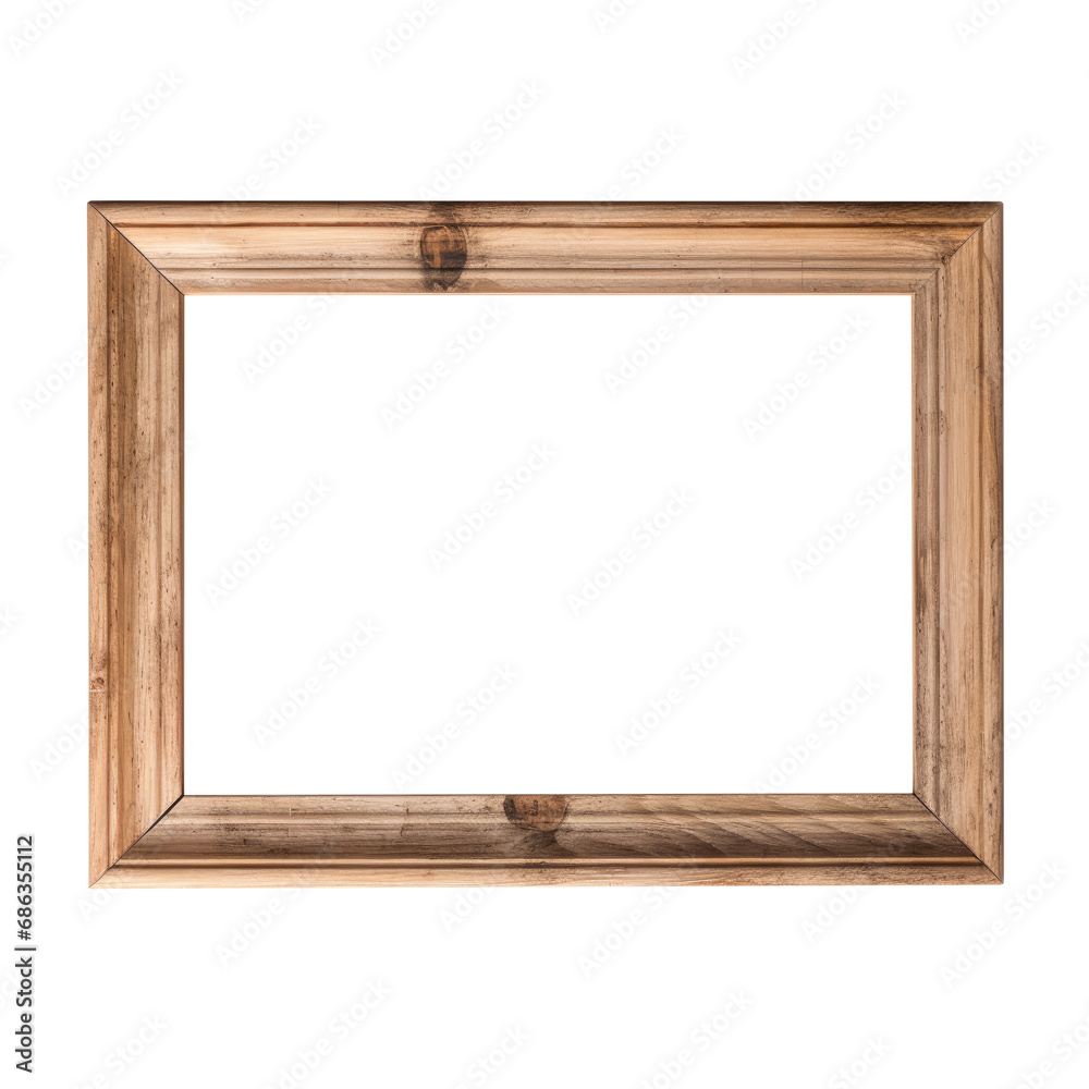 Wooden picture frame isolated on transparent background. Wooden picture frame isolated on transparent background.