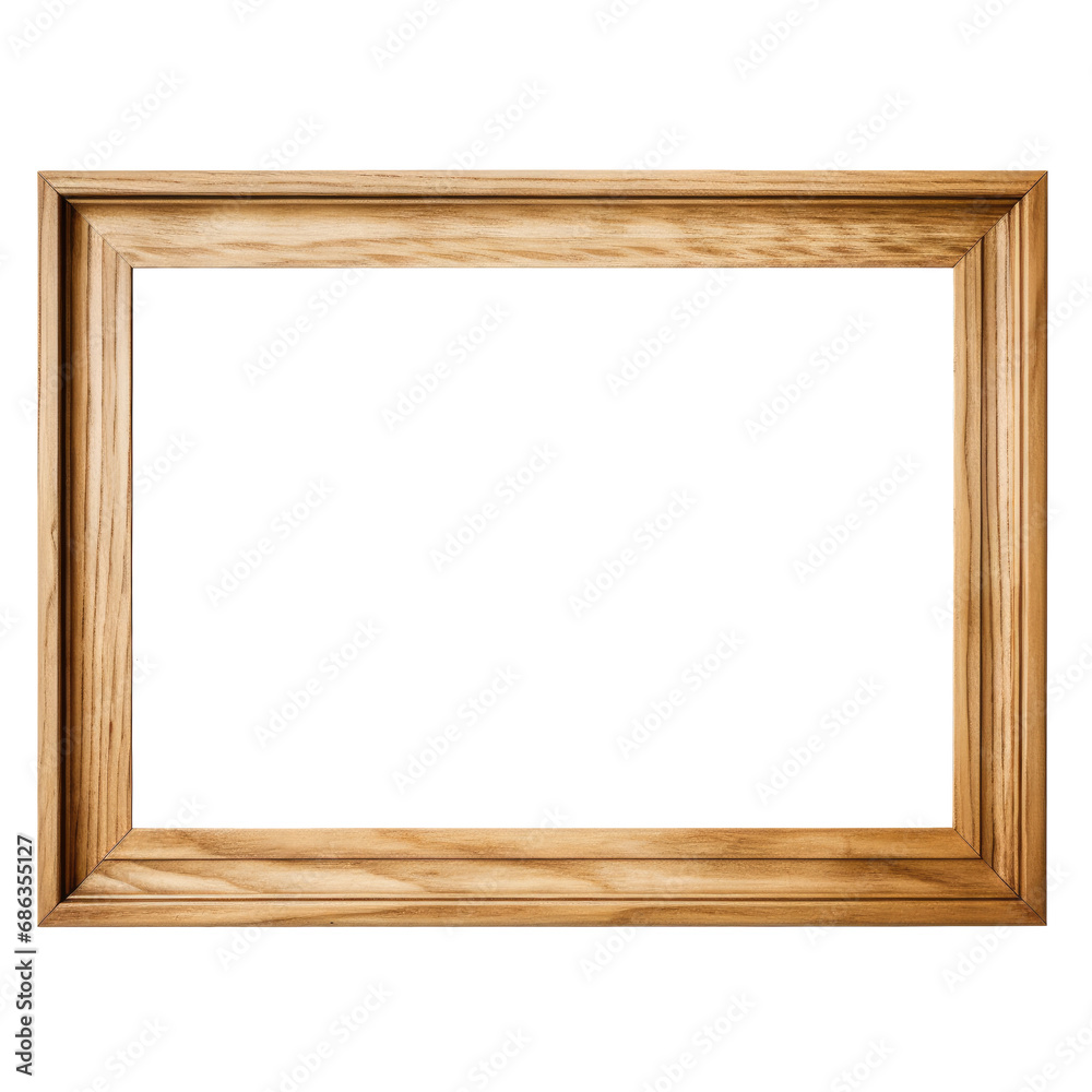 Wooden picture frame isolated on transparent background. Wooden picture frame isolated on transparent background.