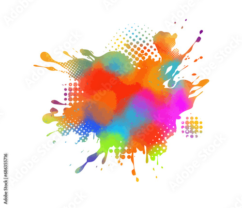 Colored blot object. hand drawing. Not AI, Vector illustration