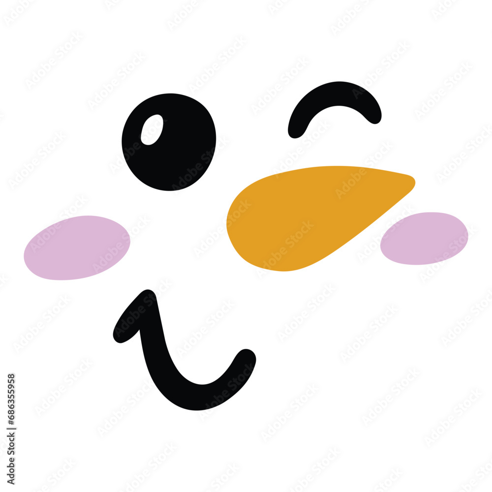 Simple winter snowman vector illustration on white background Simple winter snowman vector illustration on white background