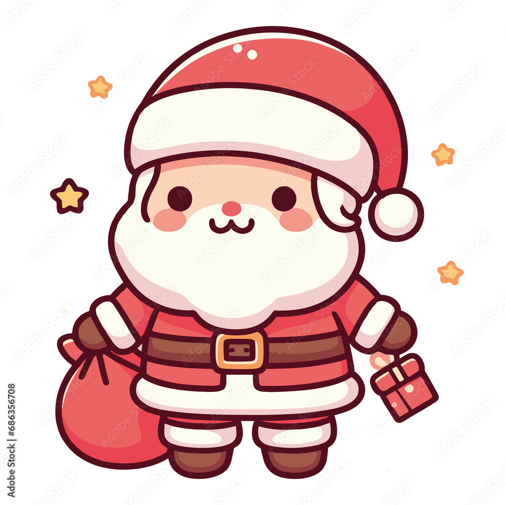 Cartoon Santa Claus isolated on white background Cartoon Santa Claus isolated on white background