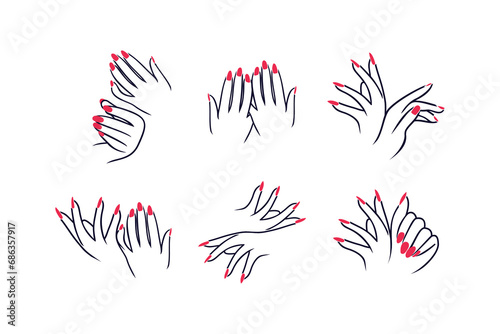 Nail hand design element vector icon with creative unique concept