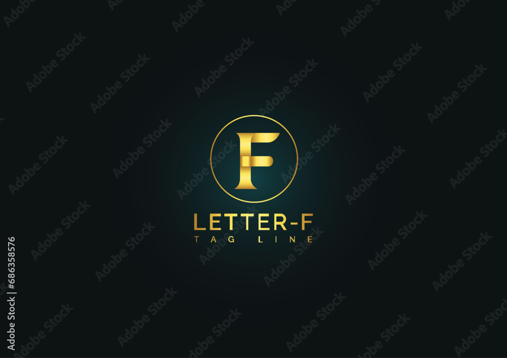 Luxury F letter logo sign vector design. Elegant linear monogram Luxury F letter logo sign vector design. Elegant linear monogram