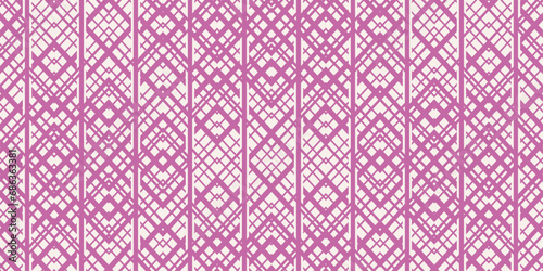 Pink seamless columns of diagonal lines. Kaleidoscopic pattern of pink colors.