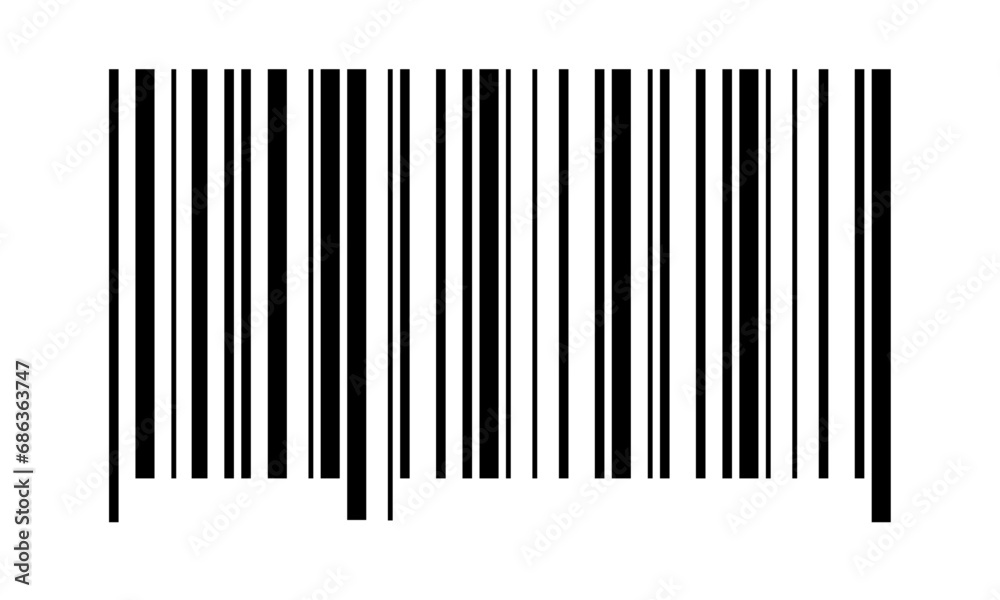 Bar code icon. Vector illustration. Template for Products. Mockup.