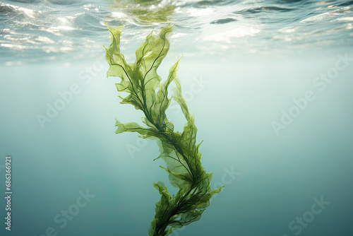 Abstract underwater kelp photo with bokeh