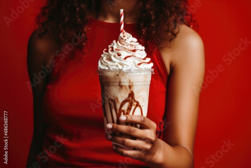 Woman Holding an Ice Coffee...