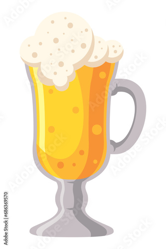 beer glass with foam design