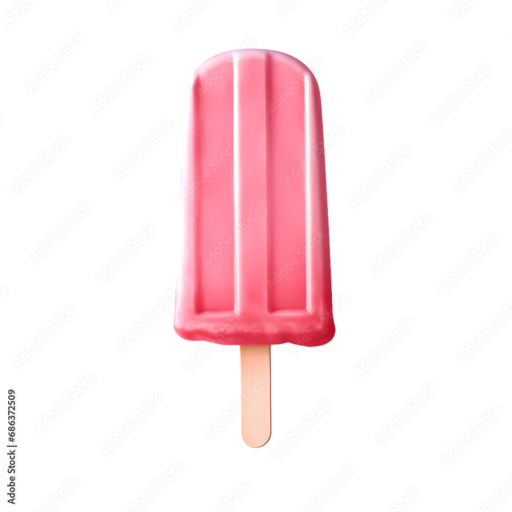 Red popsicle isolated on transparent background Red popsicle isolated on transparent background