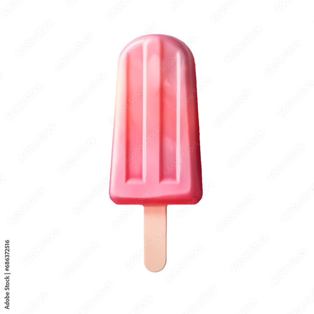 Red popsicle isolated on transparent background Red popsicle isolated on transparent background