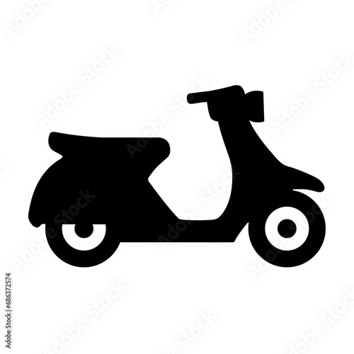 Scooter Icon. Simple Design For Websites Or Mobile Apps. Motorcycle Pictogram Vector Illustration. Moped Or Motorbike Silhouette
