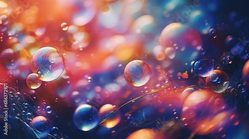 A vibrant and colorful abstract background with bubbles in various sizes and colors. Perfect for use in designs, presentations