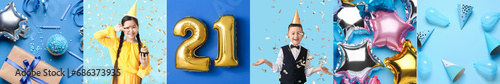 Birthday collage with happy...
