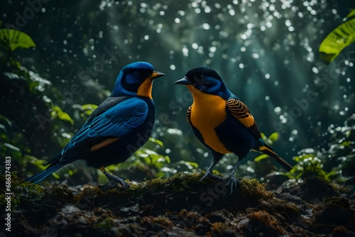 Eccentric Birds in the nature's delicacy